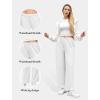 imageWomens Sweatpants Wide Leg Drawstring Workout Casual Baggy Pants High Waist with PocketsWhite