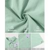 image:imageButton Down Linen Shirts for Men Short Sleeves Cotton Casual Shirt with Pockets for Summer BeachGreen