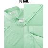 image:imageButton Down Linen Shirts for Men Short Sleeves Cotton Casual Shirt with Pockets for Summer BeachGreen1