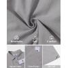 image:imageButton Down Linen Shirts for Men Short Sleeves Cotton Casual Shirt with Pockets for Summer BeachGrey