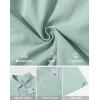 image:imageButton Down Linen Shirts for Men Short Sleeves Cotton Casual Shirt with Pockets for Summer BeachMint Blue