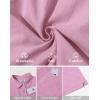 image:imageButton Down Linen Shirts for Men Short Sleeves Cotton Casual Shirt with Pockets for Summer BeachPink