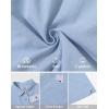 image:imageButton Down Linen Shirts for Men Short Sleeves Cotton Casual Shirt with Pockets for Summer BeachSky Blue
