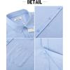 image:imageButton Down Linen Shirts for Men Short Sleeves Cotton Casual Shirt with Pockets for Summer BeachSky Blue1