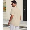 image:imageGuayabera Shirts for Men Linen Button Down Short Sleeves Shirt Casual Summer Cuban Vacation Beach Tops0beige