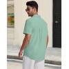image:imageGuayabera Shirts for Men Linen Button Down Short Sleeves Shirt Casual Summer Cuban Vacation Beach Tops0green