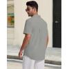 image:imageGuayabera Shirts for Men Linen Button Down Short Sleeves Shirt Casual Summer Cuban Vacation Beach Tops0grey