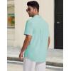 image:imageGuayabera Shirts for Men Linen Button Down Short Sleeves Shirt Casual Summer Cuban Vacation Beach Tops0mint Blue