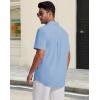 image:imageGuayabera Shirts for Men Linen Button Down Short Sleeves Shirt Casual Summer Cuban Vacation Beach Tops0sky Blue