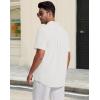 image:imageGuayabera Shirts for Men Linen Button Down Short Sleeves Shirt Casual Summer Cuban Vacation Beach Tops0white