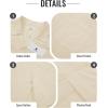 image:imageGuayabera Shirts for Men Linen Button Down Short Sleeves Shirt Casual Summer Cuban Vacation Beach Tops2apricot