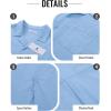 image:imageGuayabera Shirts for Men Linen Button Down Short Sleeves Shirt Casual Summer Cuban Vacation Beach Tops2sky Blue